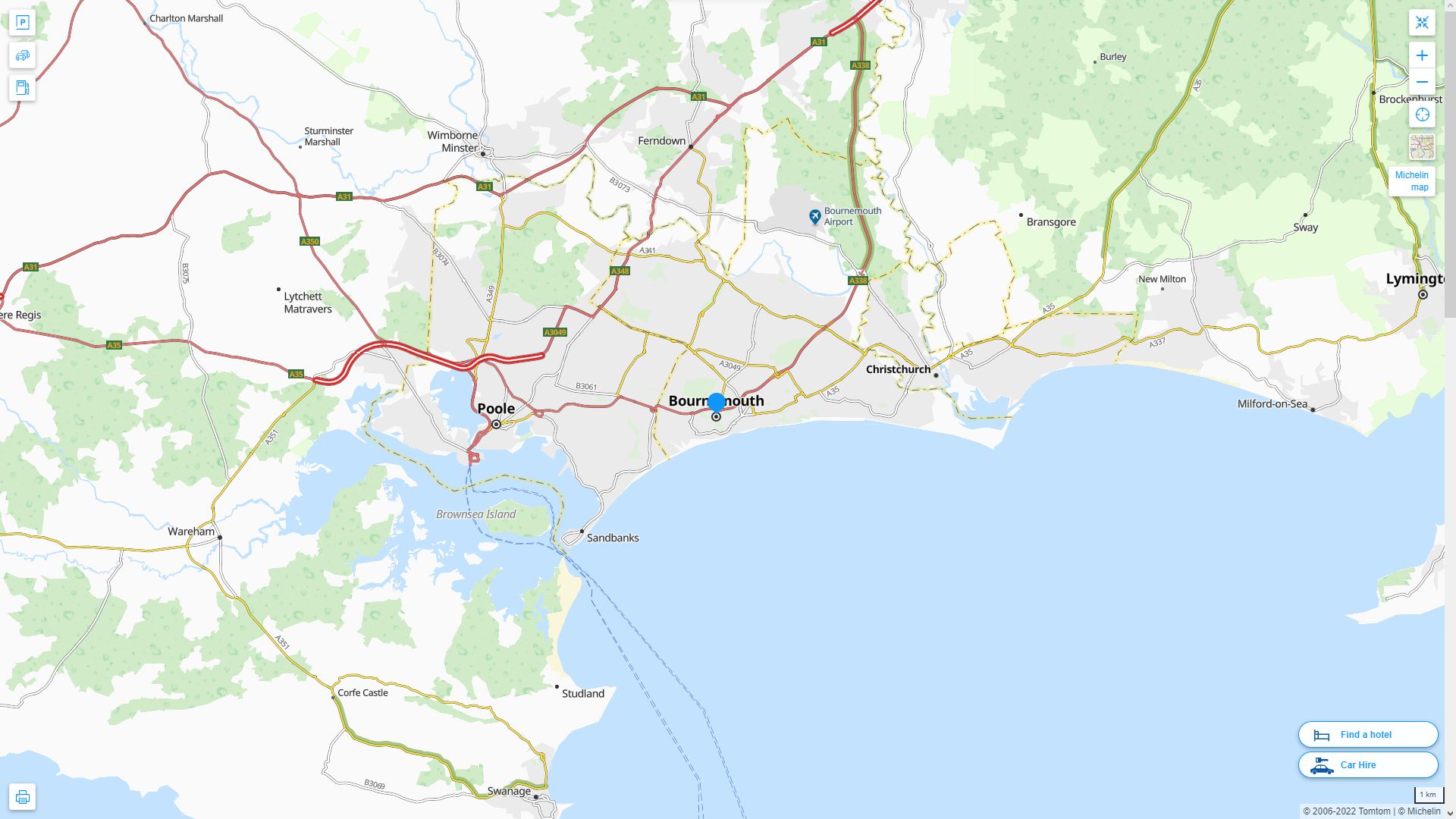 Bournemouth Highway and Road Map